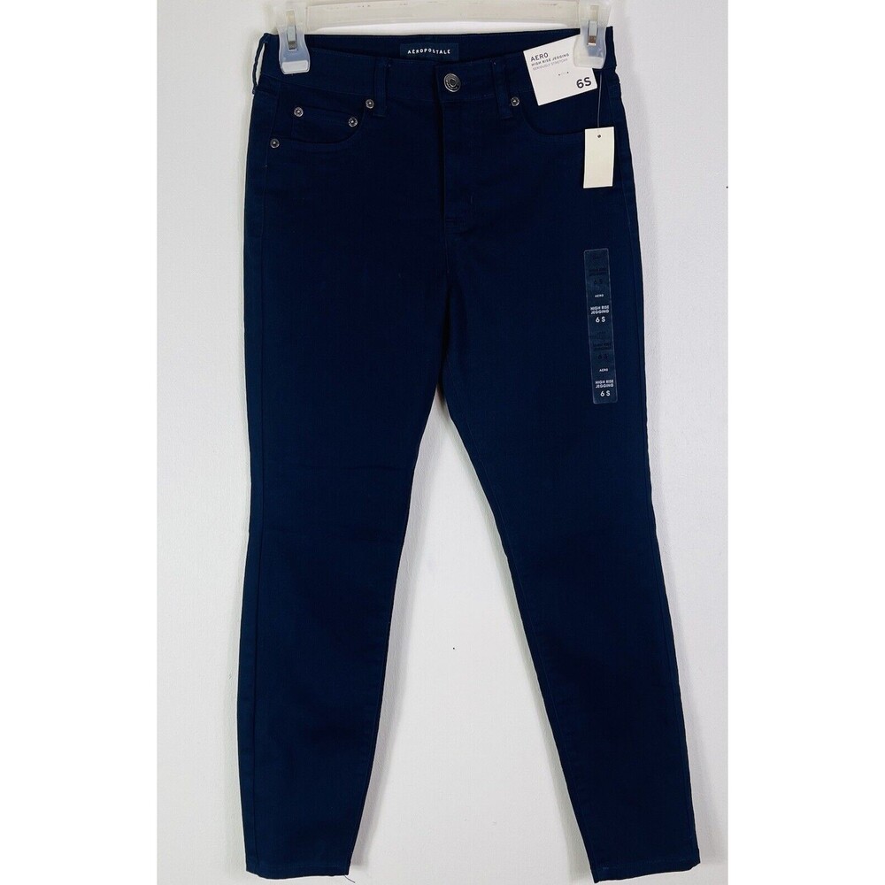 Aero Womens High Rise Jeggings Blue Seriously Stretchy Size 6S Athleisure Comfy
